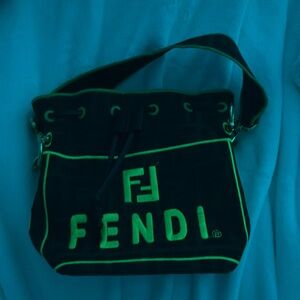 Brown and green fendi Roma bag
